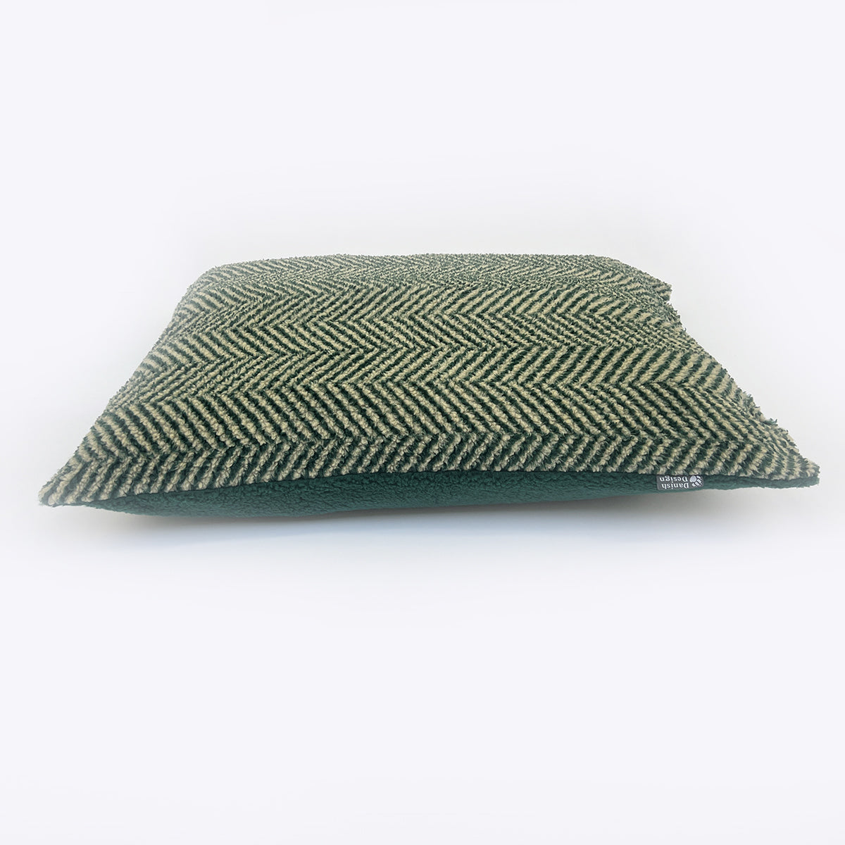Danish Design Sherpa Fleece Green Herringbone Deep Duvet Dog Bed