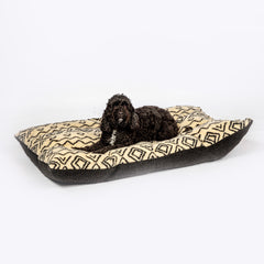 Danish Design Sherpa Fleece Deep Duvet Dog Bed – Neutral Geometric