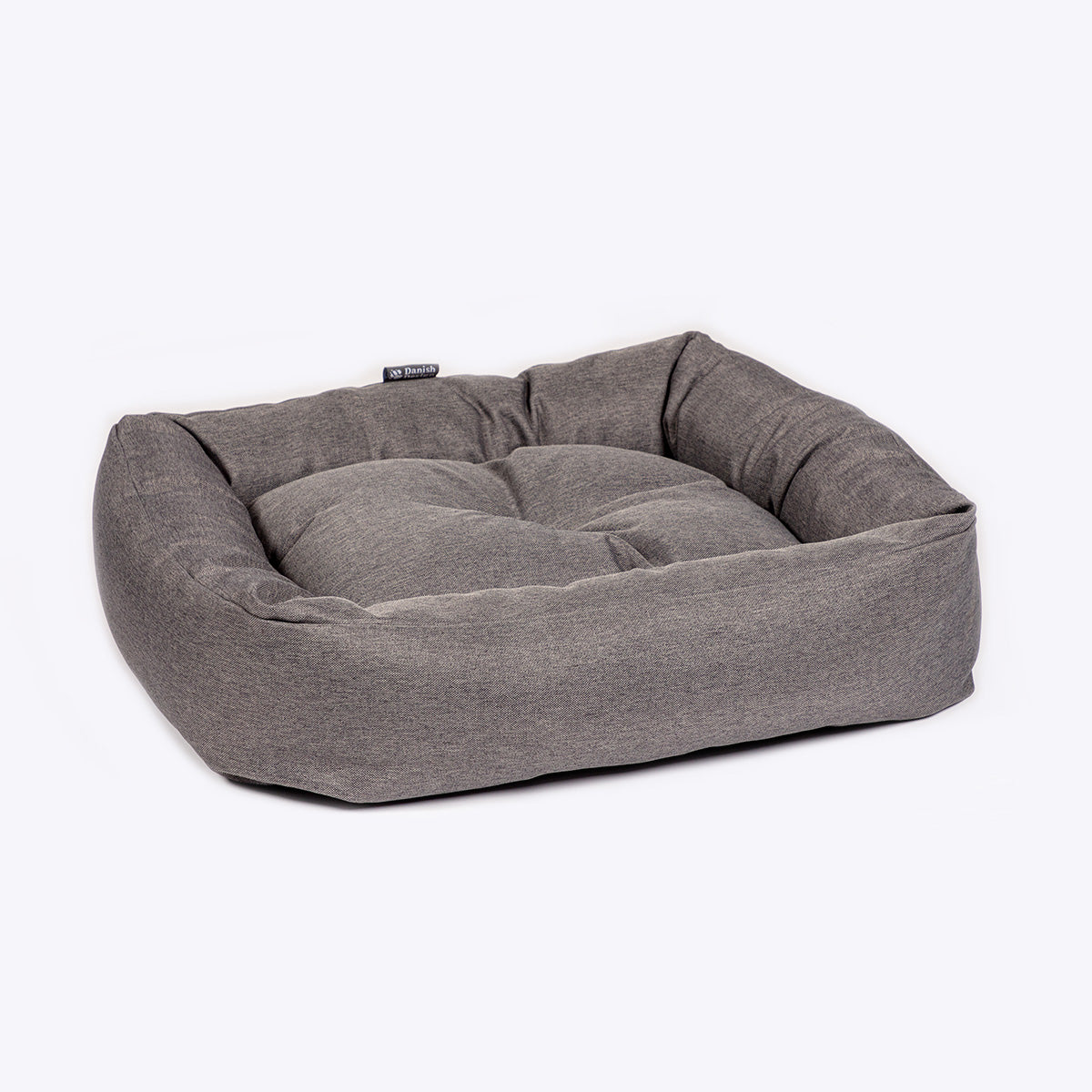Danish Design Anti Bac Snuggle Dog Bed in Grey side view #colour_grey