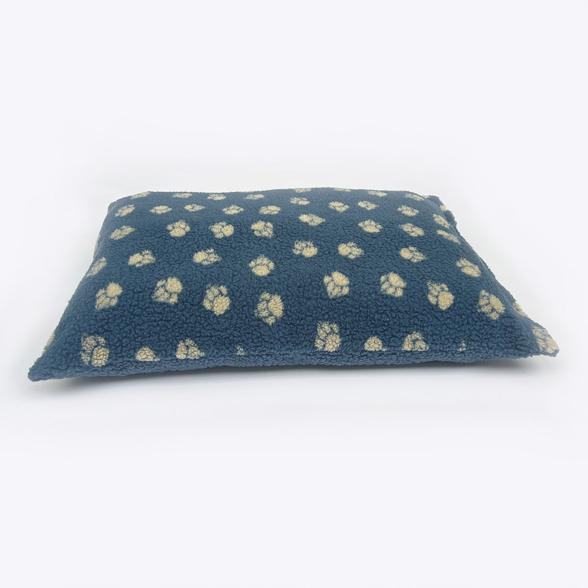 Danish Design Blue Sherpa Fleece Deep Duvet Dog Bed – Harbour Paw Print 