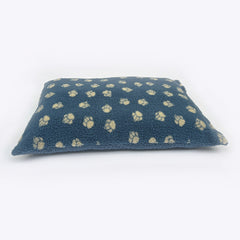 Danish Design Blue Sherpa Fleece Deep Duvet Dog Bed – Harbour Paw Print 