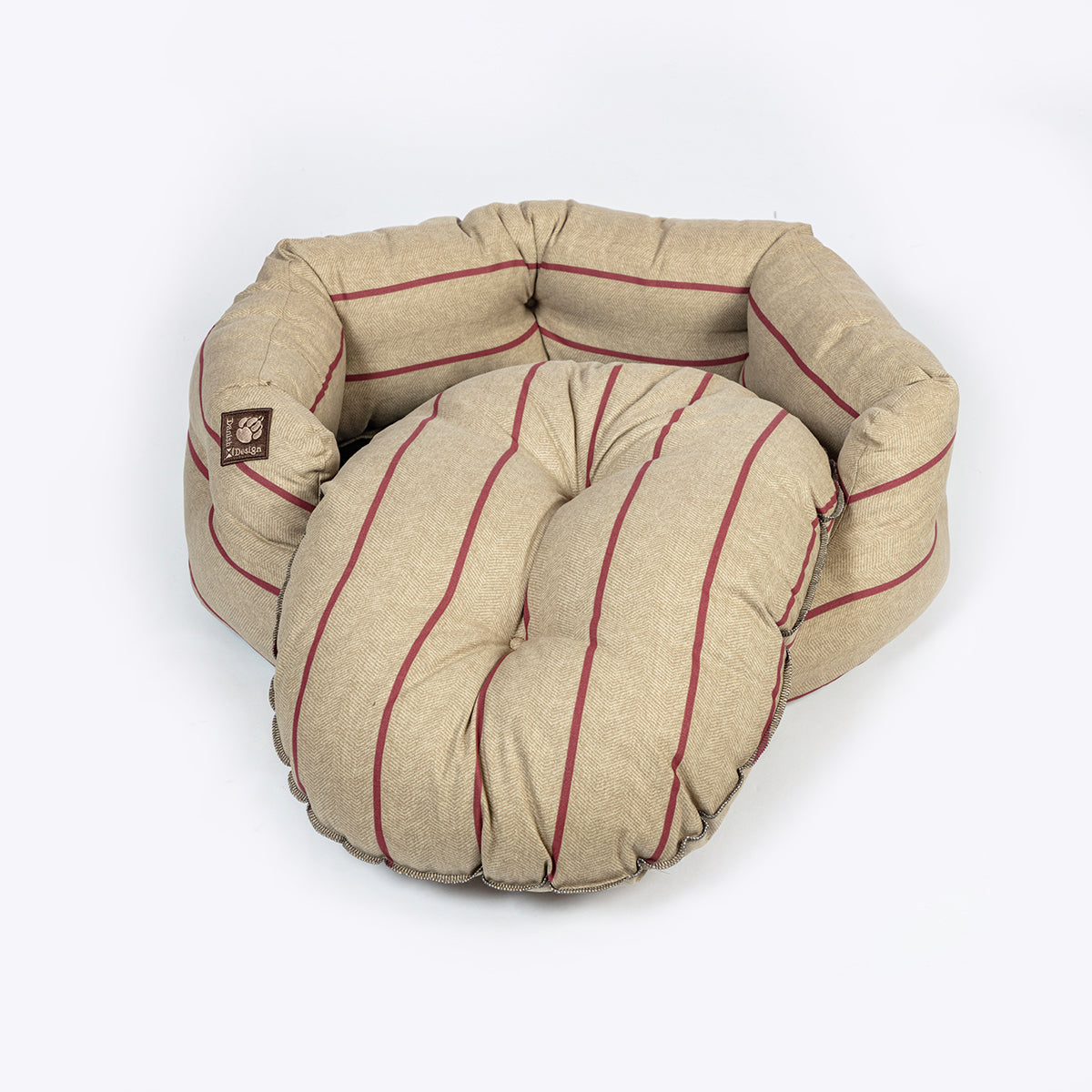 Danish Design Heritage Herringbone Deluxe Slumber Dog Bed showing the removable washable cushion