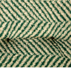 Danish Design Sherpa Fleece Quilted Mattress Dog Bed in Green Herringbone design Close Up #Colour_Green Herringbone (Forest & Beige)