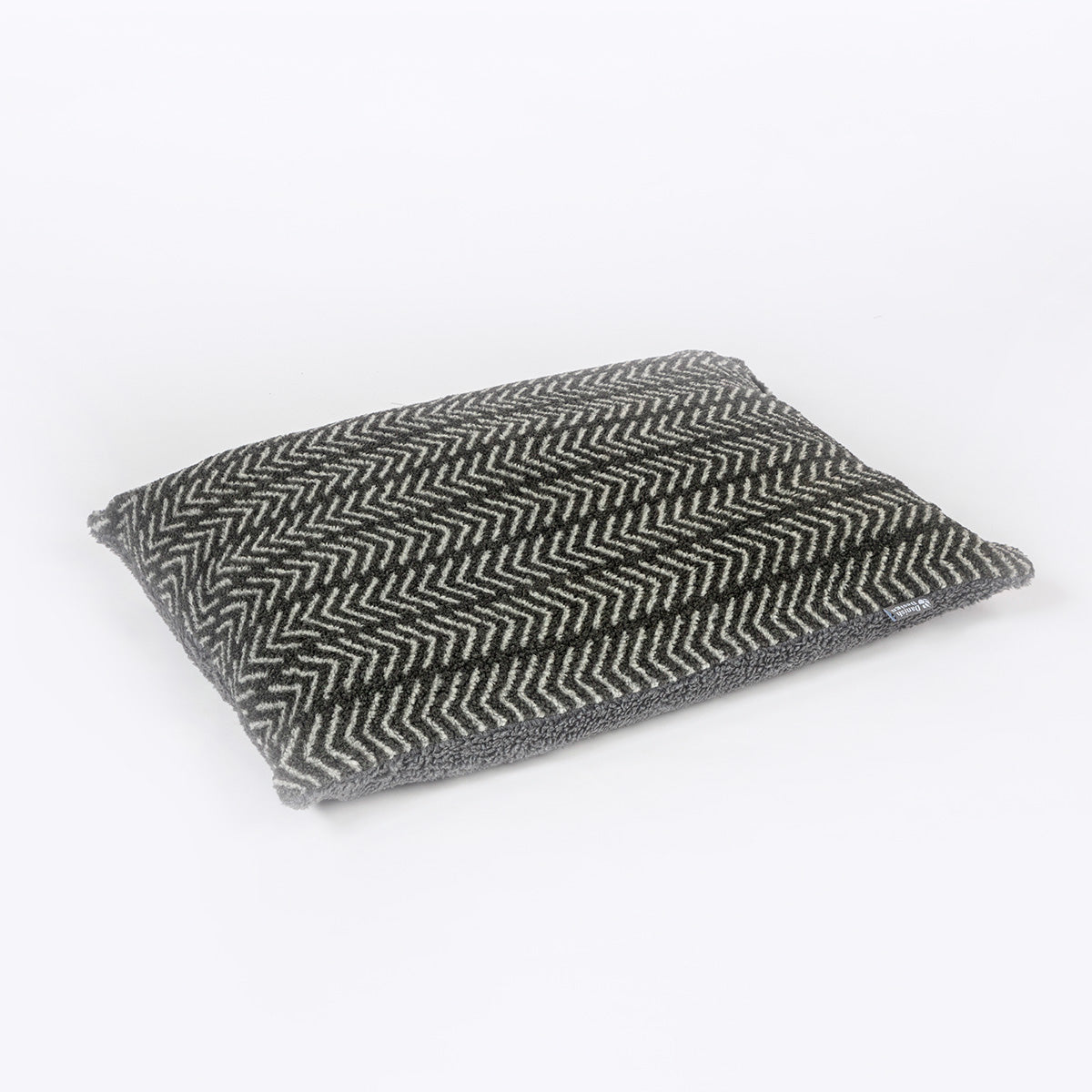Danish Design Sherpa Fleece Charcoal Arrows Duvet Dog Bed side view