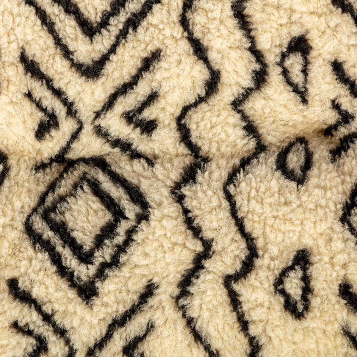 Danish Design Sherpa Fleece Quilted Mattress Dog Bed in Neutral Geometric design close up #Colour_Neutral Geometric (Berber Style)