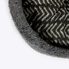 Danish Design Sherpa Feece Slumber Dog Bed Charcoal Arrows Close Up