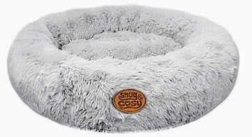Snug and Cosy Anti Anxiety Donut Dog Bed - Grey