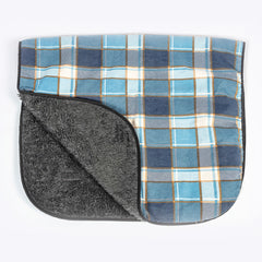 FatFace Fleece Check Blanket showing the reverse fleece side