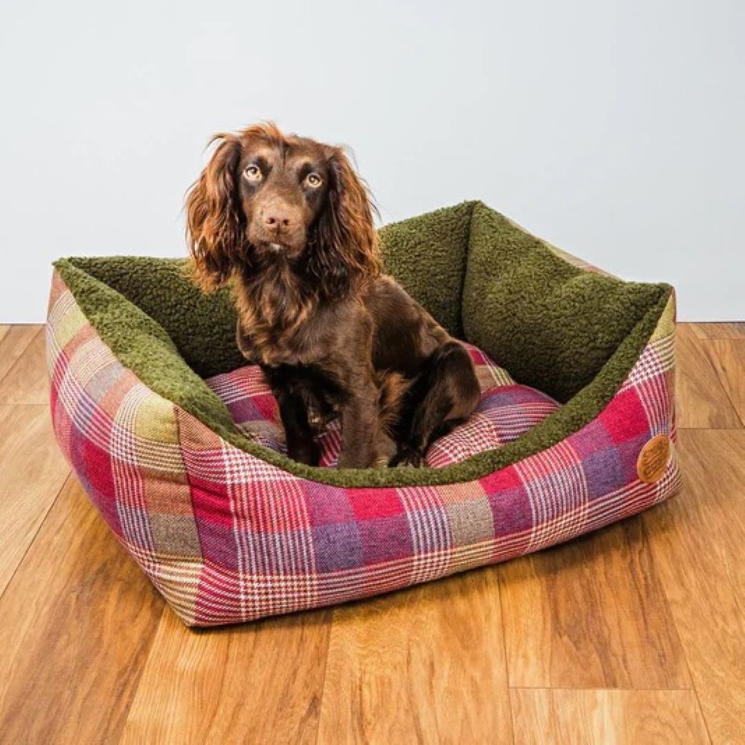 Snug and Cosy Highland Mulberry Dog Bed