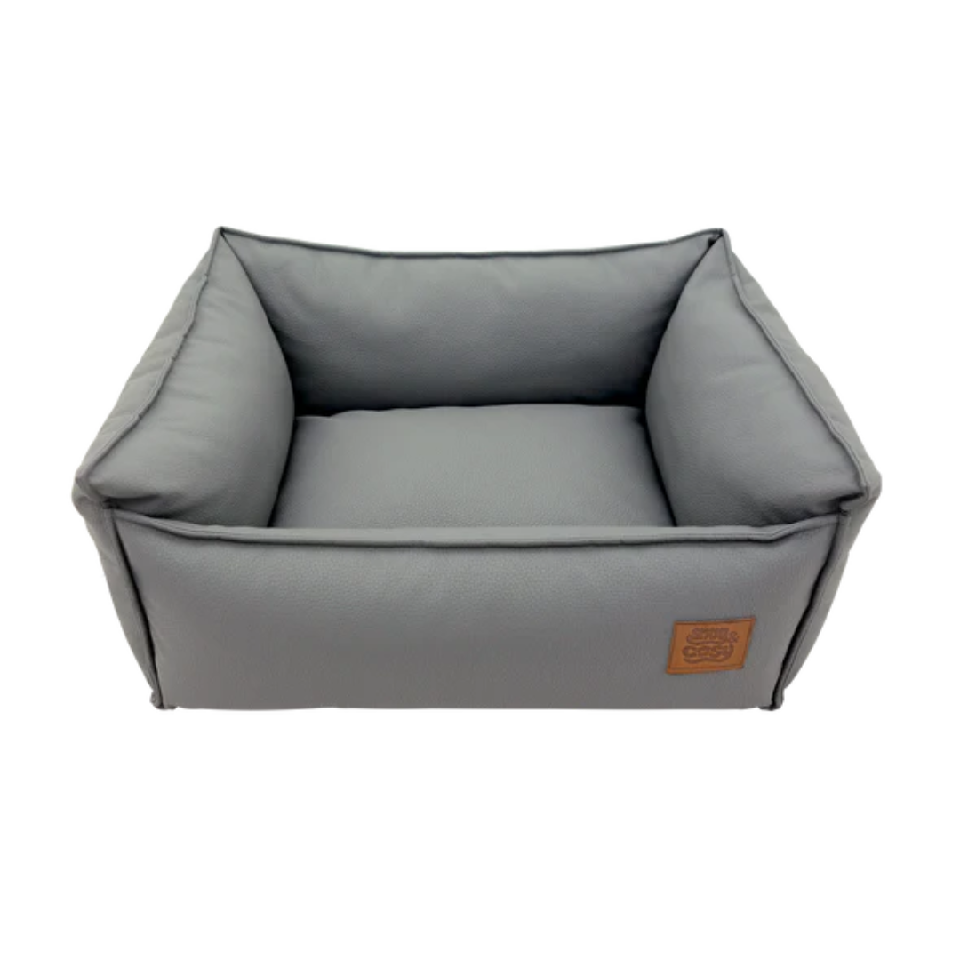 Snug and Cosy Monza Rectangular Dog Bed - Faux Leather Dog Beds