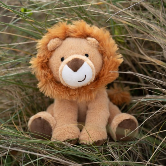 Luis Lion Plush Dog Toy in Grass