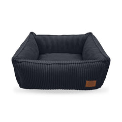Snug and Cosy San Remo Chunky Cord Dog Bed im Black