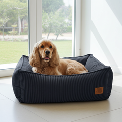 Snug & Cosy San Remo Dog Bed in Black with Dog