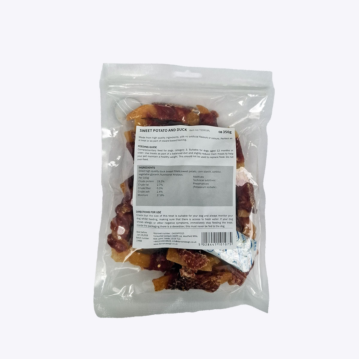 Danish Design Sweet Potato and Duck Dog Treats Rear