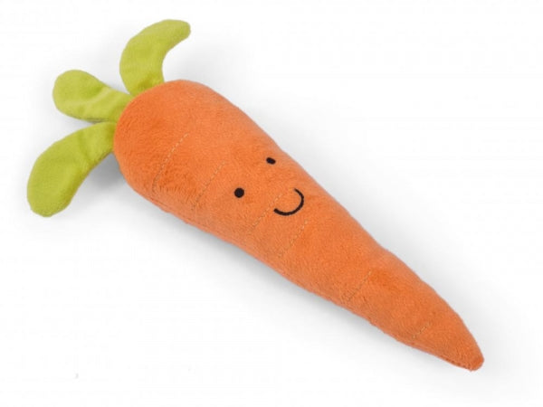 Petface Foodie Faces Fluffy Carrot Dog Toy