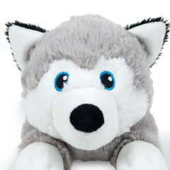 Petface Husky Dog Toy Close up of face showing beautiful blue eyes