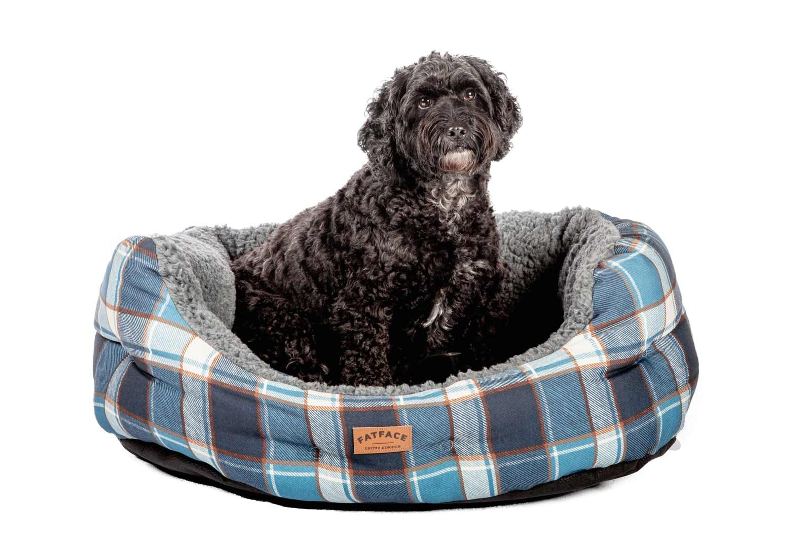 FatFace Fleece Check Deluxe Slumber Dog Bed with Dog