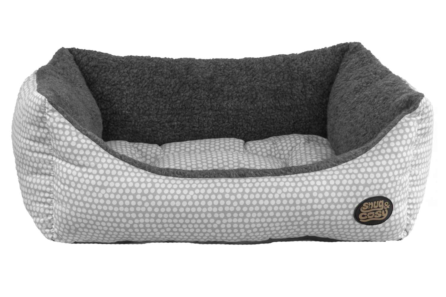 Grey Polka Dog Dog Bed