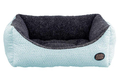 Snug and Cosy Light Blue Polka Dot Dog Bed