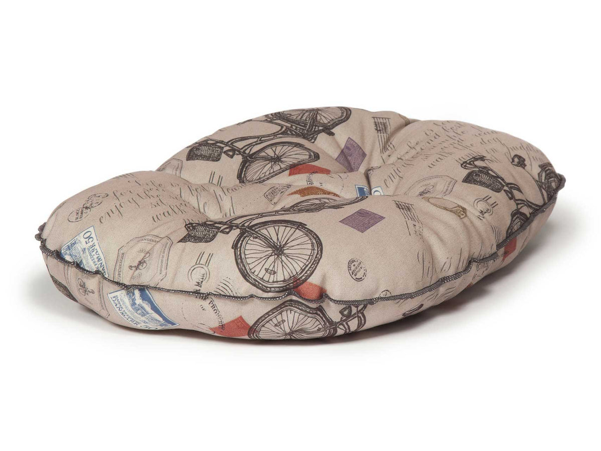 Danish Design Vintage Bicycles Luxury Quilted Mattress Dog Bed